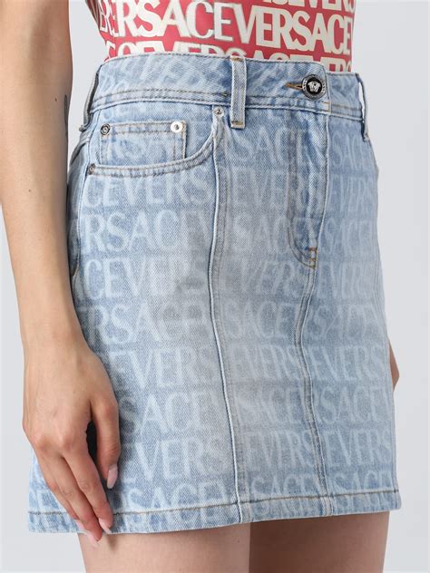 versace skirt blue|Versace denim skirt.